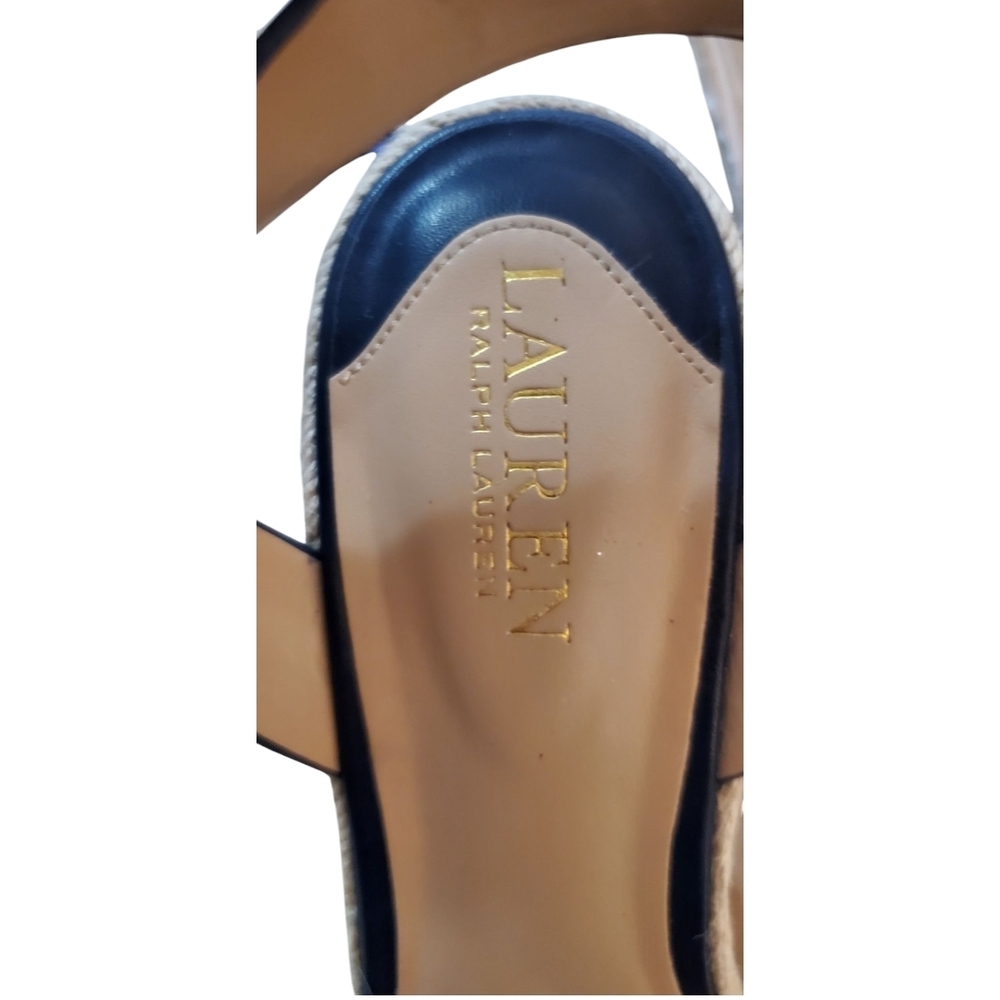 LAUREN Ralph LAUREN Hilarie Burnished Leather Espadrille - Picture 12 of 12